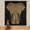 Kunst und Magie Tagesdecke Wandbehang Deko Tuch Goldener Elefant ca. 200 x 230cm