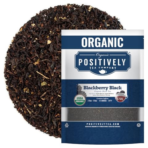 Organic Positively Tea Company, Blackberry Black Tea, Loose Leaf, 16 Ounce