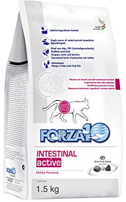 Forza 10 Intestinal Active Katzen Getreidefreies Katzenfutter, Durchfallmittel – Beutel mit 1,5 kg