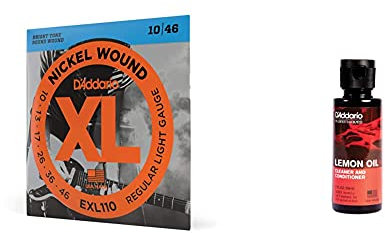 D'Addario EXL110 Set di Corde Rivestite in Nickel per Chitarra Elettrica, Regular Light, 10-46 & PW-LMN Detergente Planet Waves Lemon Oil