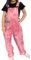Peacolate 4-15 Anni Piccola Grande Ragazza Salopette di Jeans Rosa Ricamata Tute Pagliaccetti Pantaloni(Rosa, 11-12 anni)