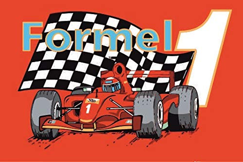 U24 Adesivo Formula 1 con bandiera rossa 8 x 5 cm
