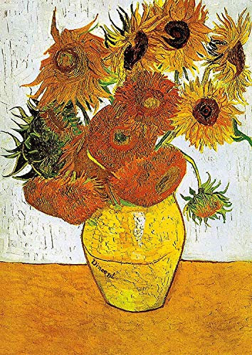 Jigsaw Puzzles for Adults 1000 Piece Sunflowers by Vincent Van Gogh 27.56 x 19.69 Inch Art Jigsaw Puzzles for Adults Educational 1000 Pieces Van Gogh Puzzles for Adults