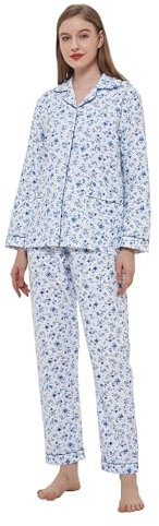 GLOBAL Ensemble de Pyjama pour Femme 100% Coton
