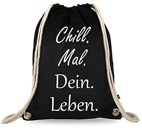 Turnbeutelliebe® Turnbeutel mit Spruch - Lustig - Neu - Frauen - Männer - Kinder - Baumwolle schwarz - Sportbeutel - Rucksack - Stoffbeutel - ca. 12 Liter - 37 x 46 cm