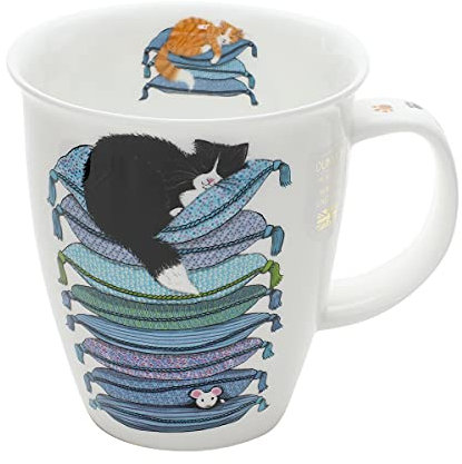 NE-SLEC-BL Tasse en porcelaine anglaise Motif chats endormis 0,48 l