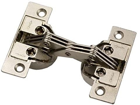 Gedotec Bisagra de inglete 3D para muebles, para atornillar, GS 45, 1 unidad, bisagra de puerta para inglete de 45°, ángulo de apertura de 135°, acero niquelado