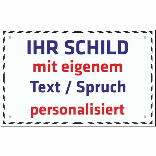 INDIGOS UG Plaques composites en aluminium blanc - 12 tailles - 30 x 20 - 200 x 100 cm - Plaque personnalisée avec texte - Pour garage, hôtel, parking, école, abri de voiture, entreprise