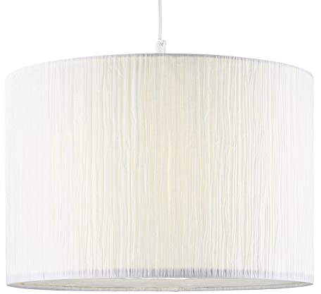 Contemporary and Sleek Pendant Lighting Shade Crafted from Thick Wrinkled White Paper Diffusing Light Brilliantly | 30cm x 20cm | Environmentally Friendly by Happy Homewares
