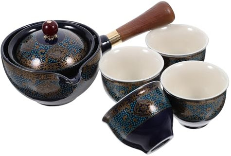 1 Set Chinese Tea Pot Blue and White Porcelain Teapot 360 Tea Rotation Maker Gongfu Tea Ceramic Teaware Tea Kettle Japanese 360 Tea Maker Tea Pet China Vintage Ceramics To Rotate