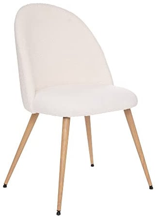 Atmosphera - Stuhl Slano - Bouclé - Beine aus Buchenholzimitat - weiß - Weiß