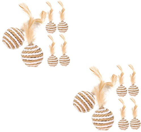 POPETPOP 12 STK Katzenspielzeugball Katzenspielzeug Für Wohnungskatzen Kätzchenspielzeug Für Spielzeugkatze Interaktive Katze Seilpapier Kratzaufkleber Für Katzen Katzenminze