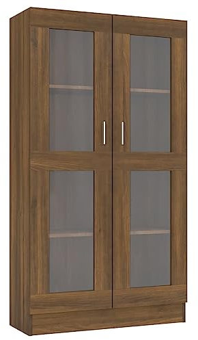 vidaXL Vitrinenschrank Braun Eiche-Optik 82,5x30,5x150cm Holzwerkstoff