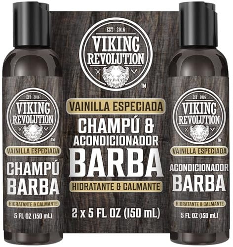Viking Revolution - Bartshampoo & Conditioner Set - Erweicht, Glättet & Stärkt den Bartwuchs - Bartshampoo Für Männer - Würzige Vanille - Geschenke Für Männer - 2 x 150 ml