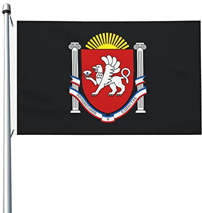 Emblem der Krim-Flaggen, 90 x 150 cm, Outdoor- tionsflagge, leichtes Banner, Zuhause, Party, Hof, 3 x 5 Flaggen