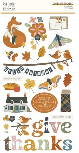 Acorn Lane Chipboard Stickers 6X12AL21017
