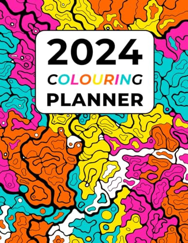2024 Colouring Planner and Daily Calendar (1 Jan - 31 Dec): Personal Diary and Goals Journal with Inspirational Quotes From Rumi