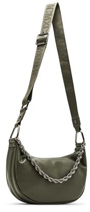 Steve Madden Damen Moon Shaped Bag W/Chain Bzina Mondförmige Tasche mit Kette, Oliv/Blatt für Mich (Leaf It to Me)