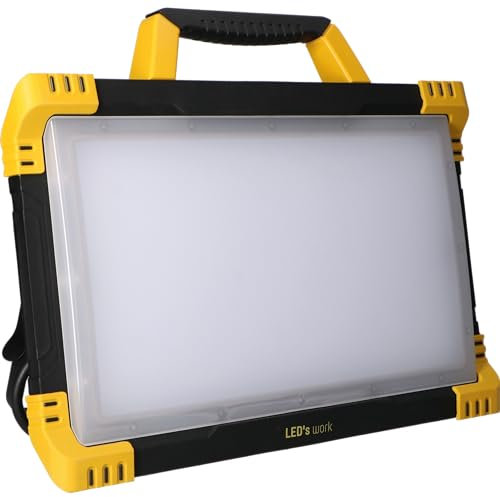 LED's work 0300832 LED-Baustrahler mit zwei Steckdosen 80W neutralweiß IK08 3m Zuleitung IP54