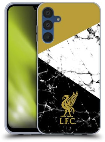 Head Case Designs Offizielle Liverpool Football Club Liver Bird Gold Marmor Soft Gel Handyhülle Hülle kompatibel mit Samsung Galaxy A15