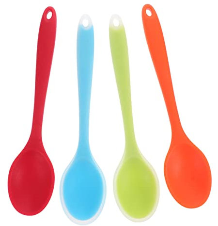 TOPBATHY Cuchara De Silicona Antiadherente Cuchara Para Mezclar Set De 4 Utensilios De Cocina Decoración