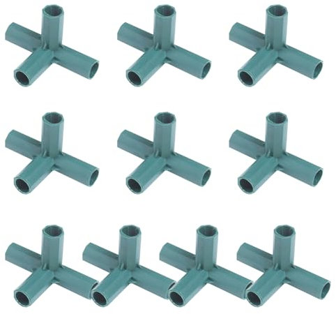 Raccord en PVC 3/4/5 Voies 16 Mm pour Construire des Connecteurs Meubles Cadre Serre Robustes Connecteur Cadre Serre Adapté à Construction Cadres D'Accessoires Serre Vert 10 PièCes
