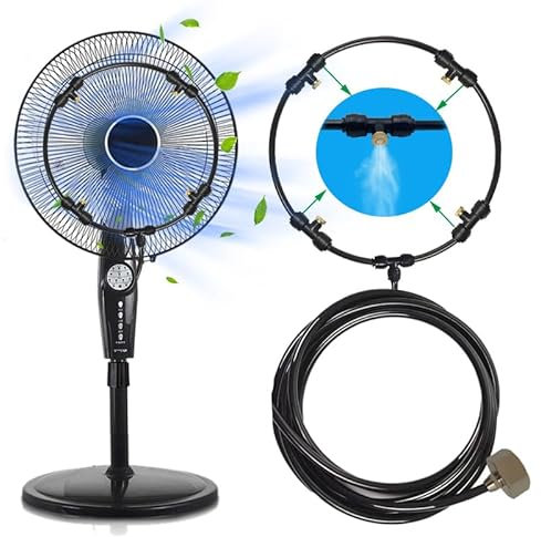 Fan Misting Kit for Outdoor Patio Fan Misting Cooling System for 14 Inches Diameter Fan with 9.85FT Misting Extension Tube (14 IN)