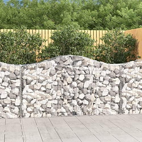 ShGaxin Paniers à gabions arqués 7 pcs 200x50x100/120 cm Fer galvanisé,Kit Gabion,Gabion Walls