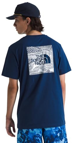 THE NORTH FACE NF0A87NVD1R M S/S Box NSE Celebration Tee T-Shirt Herren Estate Blue Größe XS