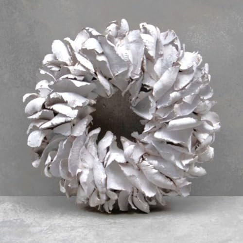 COURONNE CO. Deko Kranz Palmblatt Natur Weiß 40 cm
