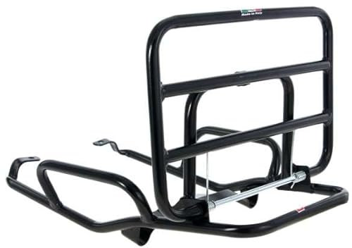 Faco Portapacchi Posteriore Compatibile con Vespa PK50-125 S/XL/XL2/FL/HP/N/Rush/Plurimatic Nero