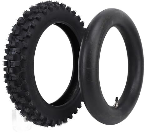 80/100-12 3.00-12 Offroad-Motorradreifen- und Schlauchset mit TR87-Ventil, Robuste Konstruktion für Hervorragenden Grip, Passend für CRF70F XR70, TTR 90, KLX 110
