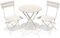 RELAX FIELD Folding Bistro Table and Chairs Set of 2, Balcony Furniture, Outdoor Garden Bistro Set for 2, Small Garden Furniture Set 3 Piece, White