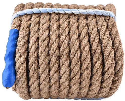 Dilwe Jute Rope, 20mm 65.6ft Climbing Untreated Jute Twine Strong & Elastic TuG OF War Rope for Rock Bundling Gardening, Greenhouses
