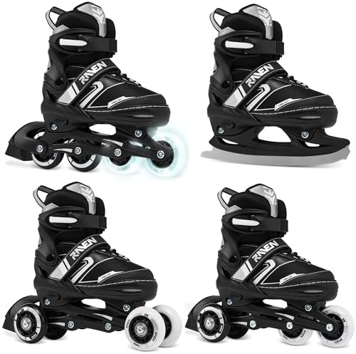 RAVEN Verstellbare 4in1 Inlineskates-Schlittschuhe-Rollschuhe-Triskates Helixi