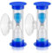 2 Stück Sanduhr Zahnputzuhr Kinder Sanduhr 2 Minuten mit Saugnapf Mini Sanduhren Set für Kinder Spiele Lernen Zähneputzen Wettkampf Zeitmessung (Blau)