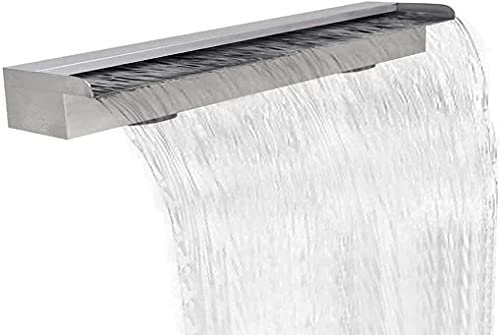 Cortina de agua rectangular para piscina, cascada de cuchillas, fuente de pared, cascadas con tira de luz LED, derrame de agua, jardín, fuentes al aire libre,