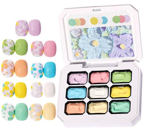 Gel Smalto per Unghie | Painting Nail Gel,9 Colors Art Palette Set for Manicure Decoration Drawing Sculpture Molding Salon Women Girls