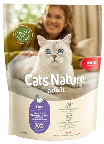 MERA Cats Nature Ente 400g Katzenfutter trocken ohne Zucker & Getreide | Hochwertige Rezeptur mit hohem Fleischanteil - Alleinfuttermittel, magenschonend, leicht verdaulich, Familienunternehmen