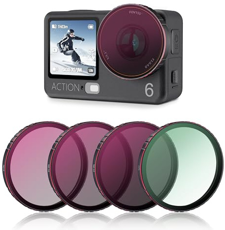 STARTRC Photo Osmo Action 6 ND filterset, 4-pack CPL&ND8/16/32 filter för DJI Action 6 tillbehör polariserande neutral densitet HD-glas
