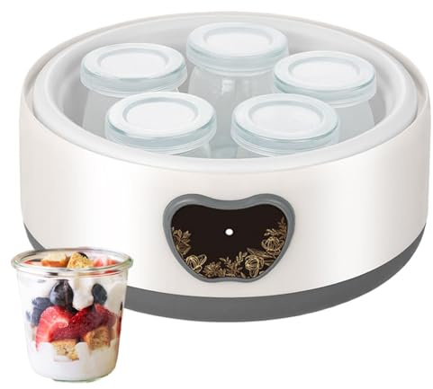 Doiyislem Machine À Yaourt, Contrôle Ajustable du Temps et de la Température 1,2 L Appareil, Yaourtière Automatique Numérique, pour Cuisine Maison Alimentation Saine Petit-déjeuner Collation Régime
