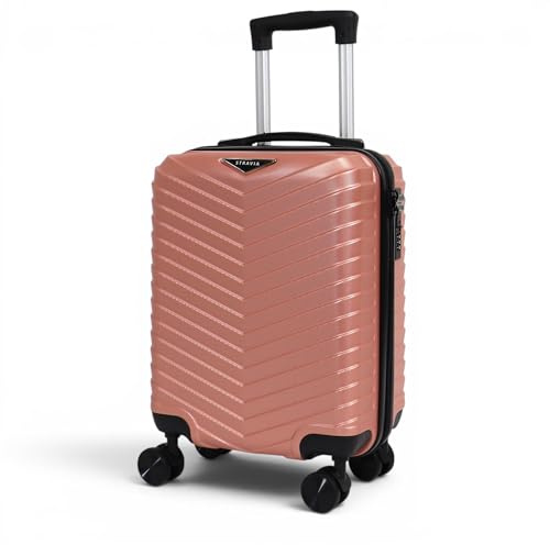 STRAVIA – Vic – Valise Cabine Small 45 cm – Bagage à Main Avion – ABS légère et résistante – Serrure à Code sécurisée – 4 Roues Double Ultra fluides – Candy Pink Rose – 46 x 32 x 20 cm