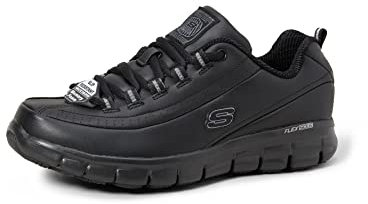 Skechers Damen Sure Track Trickel Sicherheitsschuhe, Black Leather, 41 EU