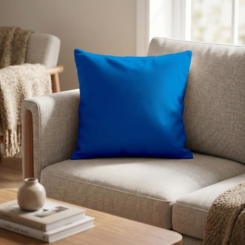 Hans-Textil-Shop Kissenbezug Polyester - Kissen, Kissenhülle, Kopfkissen, Dekokissen, Sofakissen, Couchkissen, Pflegeleicht, Bügelfrei (40x40 cm, Blau)