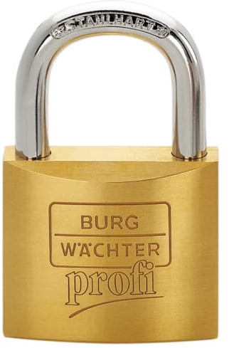 BURG-WÄCHTER Vorhangschloss Messing, Serie 116 Profi, gleichschließend, 116/40 116/40-Z9-GL (Zylinder-Vorhangschloss)