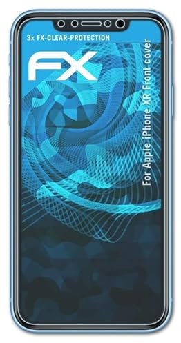 atFoliX Lámina Protectora de Pantalla compatible con Apple iPhone XR Front cover Película Protectora, ultra transparente FX Protector Película (3X)