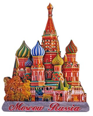 3D-Kühlschrankmagnet, Motiv: Die Kirche des Retters auf verschüttetem Blut, Moscow Russland, Souvenir, Geschenk, Heim- und Küchendekoration, Magnetaufkleber, Moskau, Russland, Kühlschrankmagnet