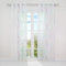 HongYa 1 Stück Voile Gardine Transparenter Vorhang mit Ösen Wellen Druck H/B 225/140 cm Bunt Blau
