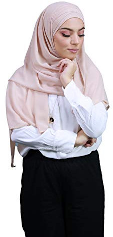 Hijab, aus Crêpe-Musselin, mit integrierter Haube, nude, One size