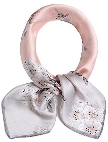 Andantino - Foulard carré 100 % pure soie de mûrier pour cheveux - 68 cm - Pour homme et femme - En soie naturelle - Imprimé numérique, Medium